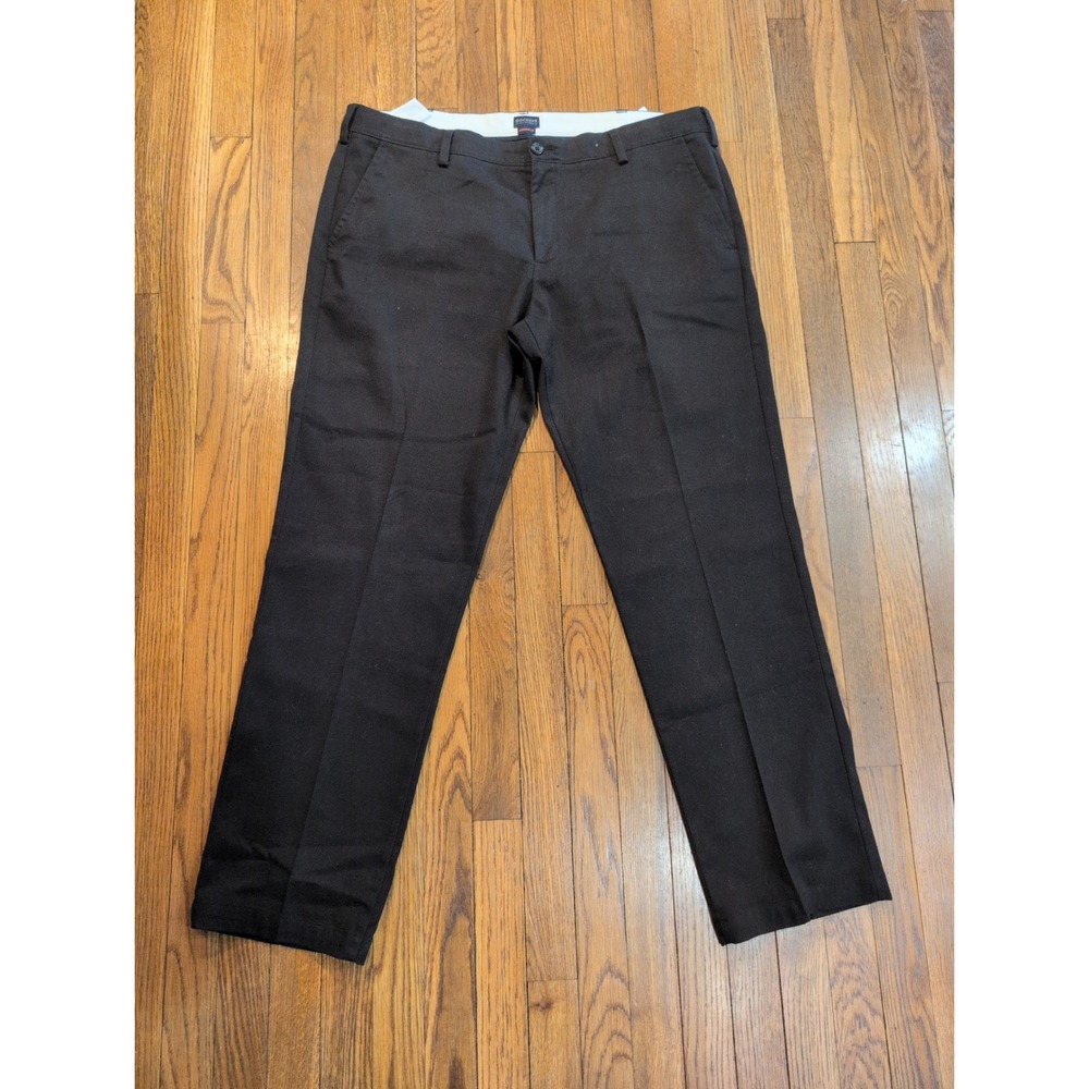 Levi Dockers Mens Black Straight Fit Flat Front Chino Pants 40x32 Stretch Dress‎